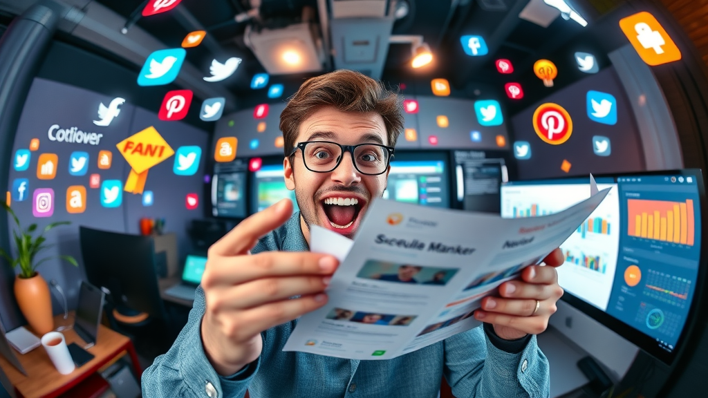 social media manager using marketing automation platform to schedule posts and campaigns