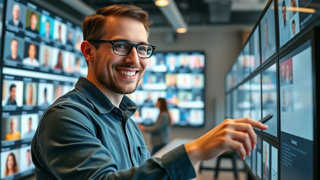 Digital marketer personalizing content feeds in a digital marketing agency using data-driven marketing technology