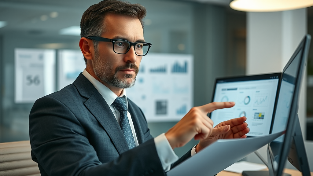 business strategist reviewing marketing automation solution selection criteria