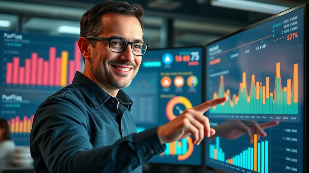 marketer analyzing lead nurturing success with marketing automation platform