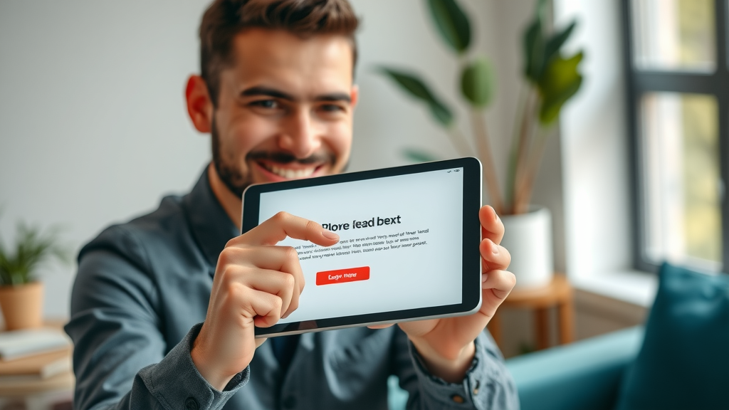 landing page design optimized for conversion rate with user pressing call-to-action