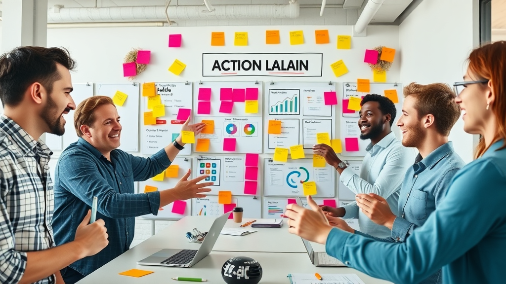 marketing team brainstorming customer segmentation action plan using insight boards