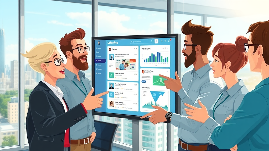 Team using Mention platform for social media and brand monitoring, viewing brand mentions, monitoring tools in action.