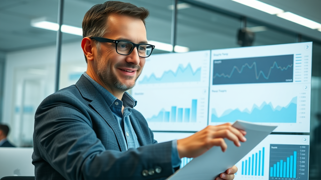 analytical dashboard tracking cross-channel marketing campaign metrics and performance, digital marketing leader reviewing results