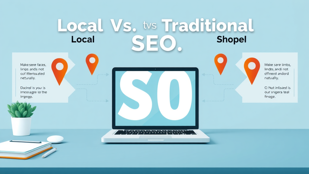 contrasting infographic of local vs traditional SEO, local SEO for small businesses