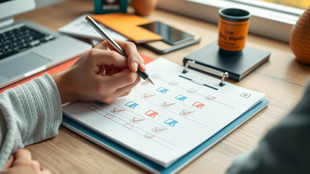 organized digital marketing checklist for Cincinnati businesses and tactics with pen checking item