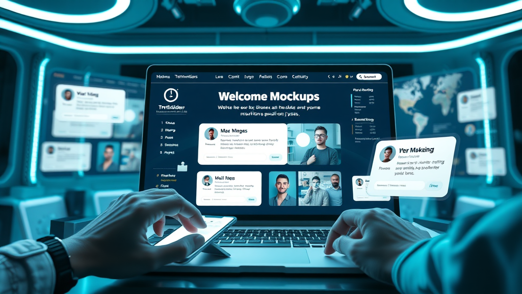 sleek website with testimonial sliders and recognizable brand logos, emphasizing social proof in marketing layouts