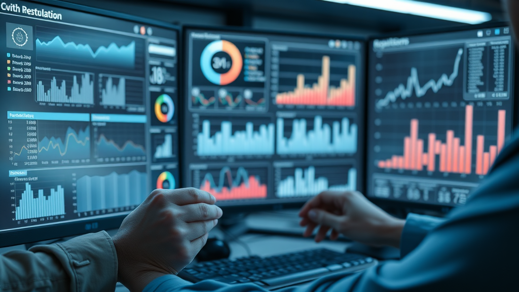 analyzing reputation management metrics on sleek software dashboard