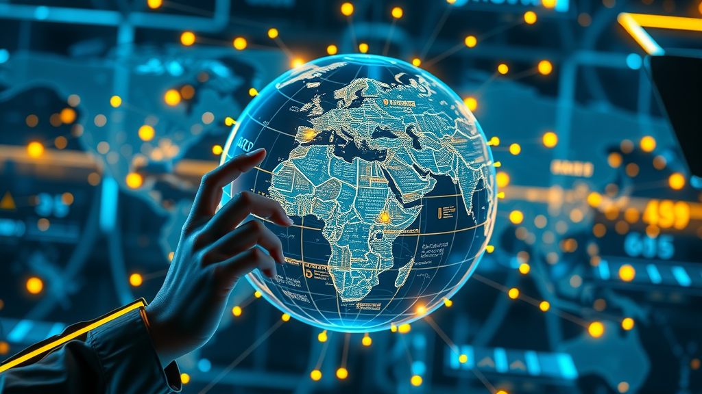 brand mentions visualized on a global digital map highlighting real-time analytics