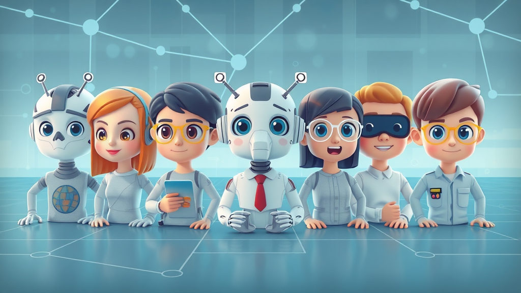Lineup of AI development tool icons illustrating different functionalities on a digital background