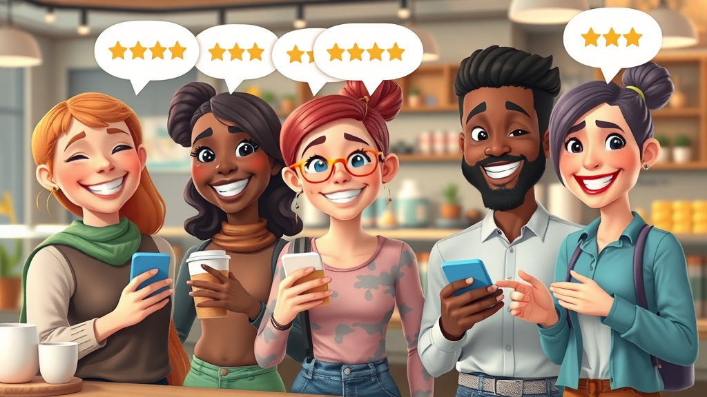 happy customers leaving positive reviews for online reputation repair