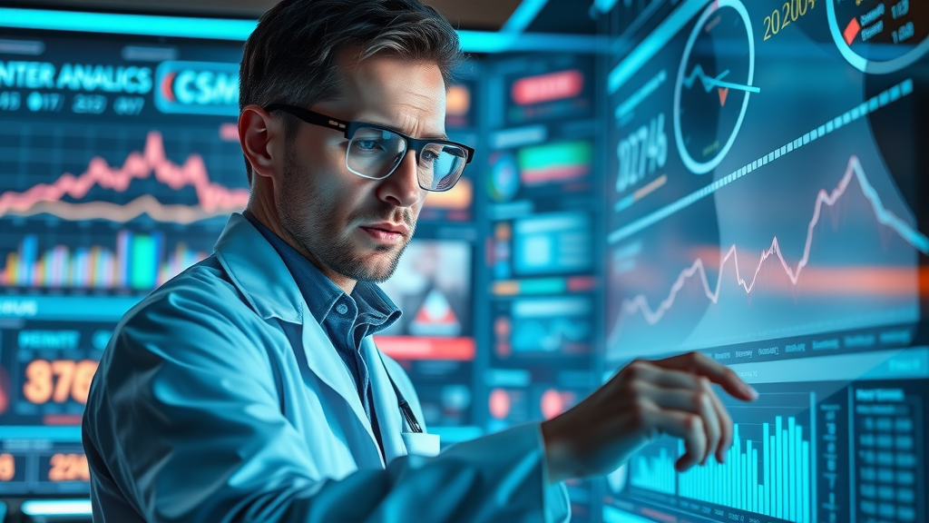 customer data scientist examining analytics dashboard for segmentation strategies and accurate data collection