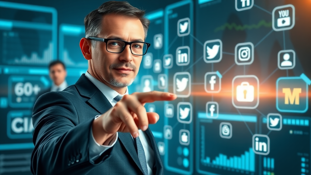 digital marketing channels infographic with marketer explaining diverse online marketing strategies