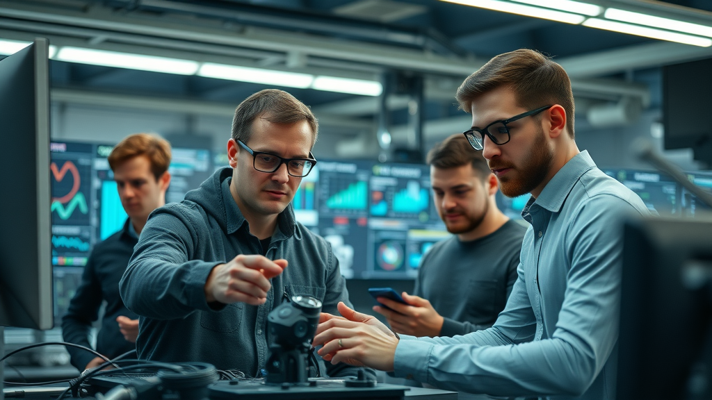 Diverse team trains machine learning AI models on collaborative software development platform with real-time data