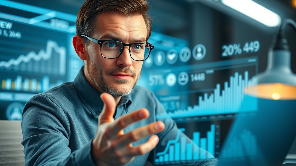 Business analyst analyzing digital review metrics for review generation strategies