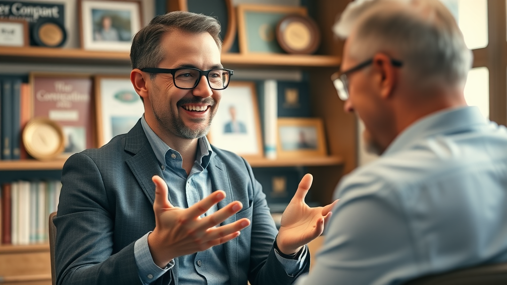 marketing consultant explaining the value of conversion optimization to a client