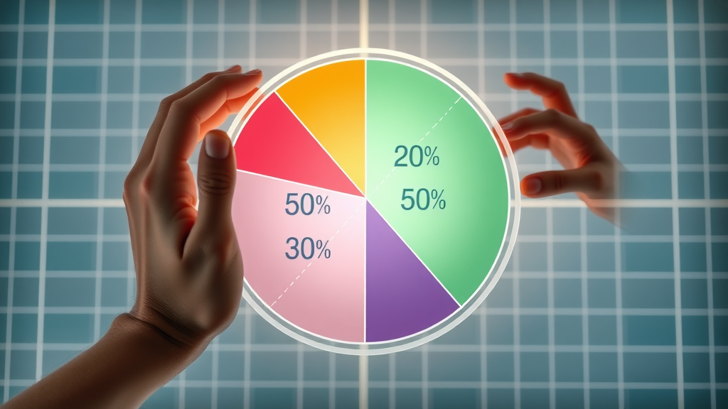 visual pie chart of content ratios for 50 30 20 rule in social media marketing strategies
