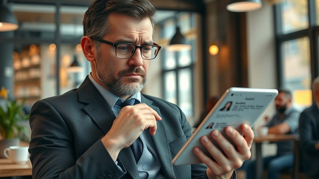 businessperson analyzing customer feedback, pain points in customer journey mapping, customer sentiment analysis