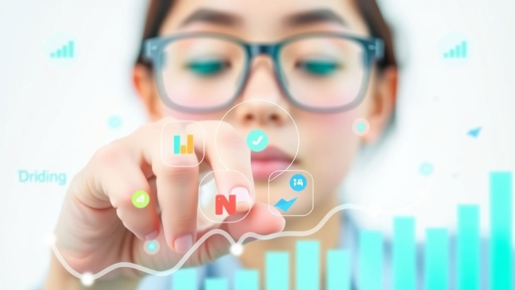 Infographic elements representing social media analytics with icons and playful data streams
