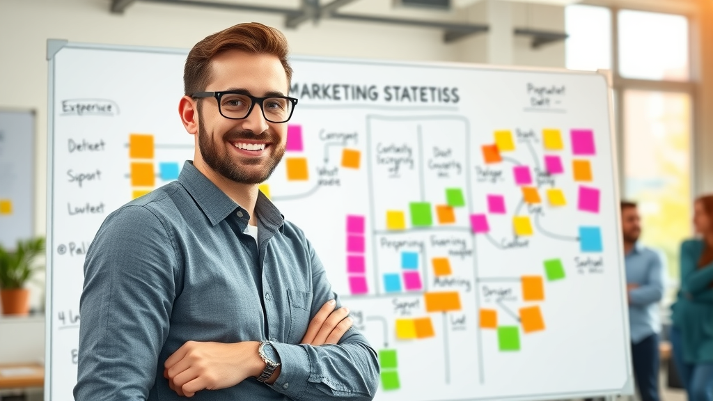 Marketing strategist mapping out data-driven strategy for digital marketing