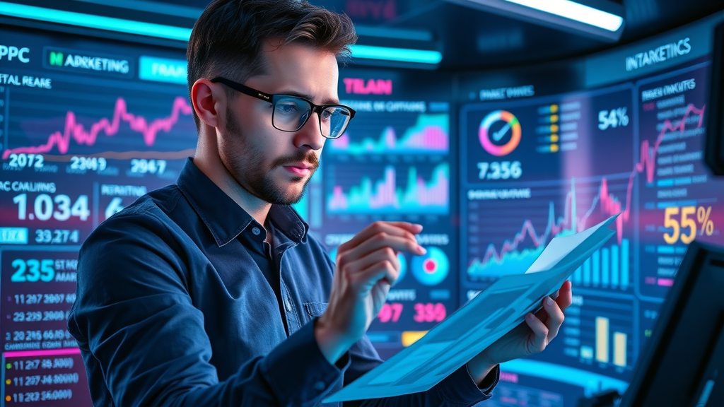 digital marketer reviewing PPC and display ad analytics for best digital marketing channel ROI