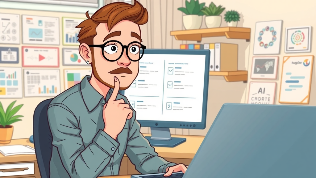 Developer compares key features of AI development tools on a digital checklist screen