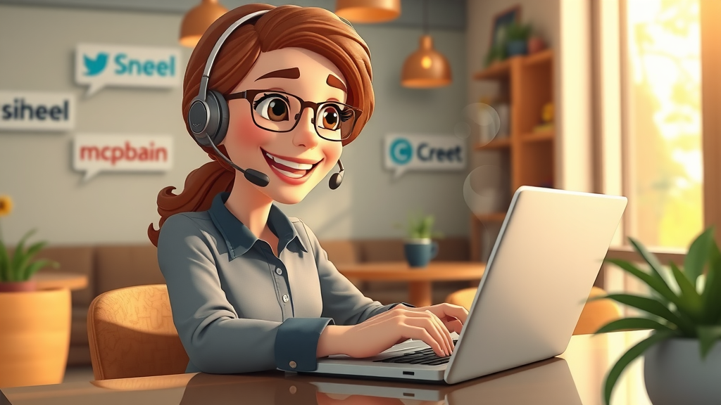 Friendly customer service representative engaging with customers on social media for better media reputation and brand image.
