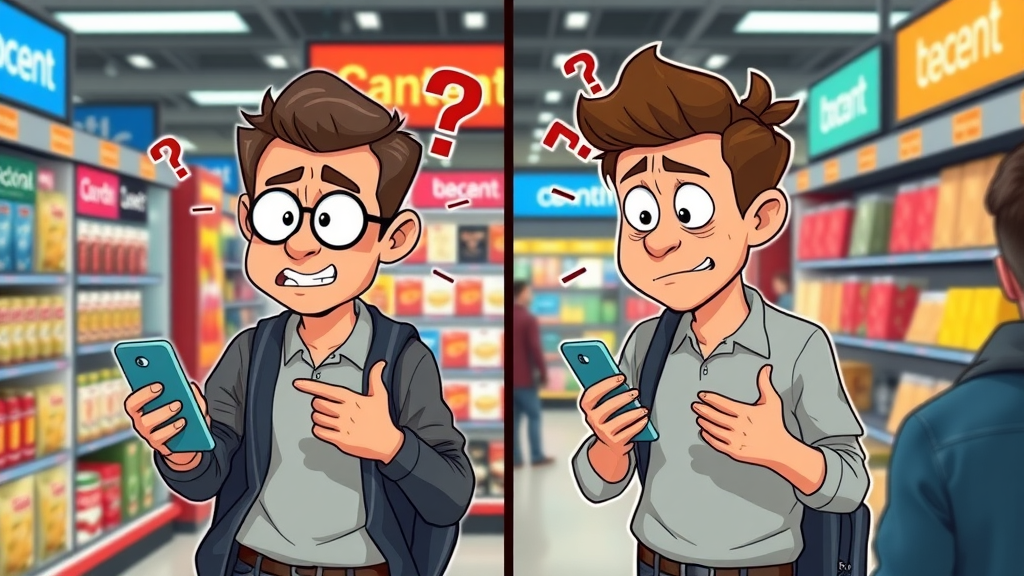 contrasting brand displays across omnichannel platforms, depicting inconsistency in messaging