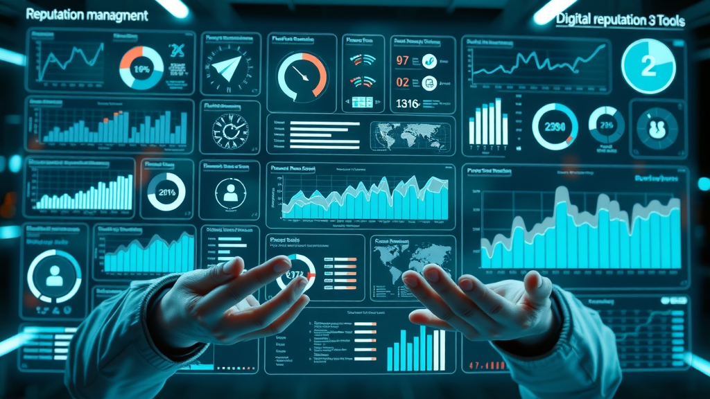 UI dashboard of digital reputation management and monitoring software