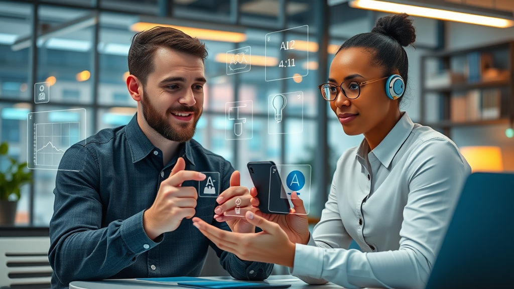 innovative team using AI for personalized customer review response communication