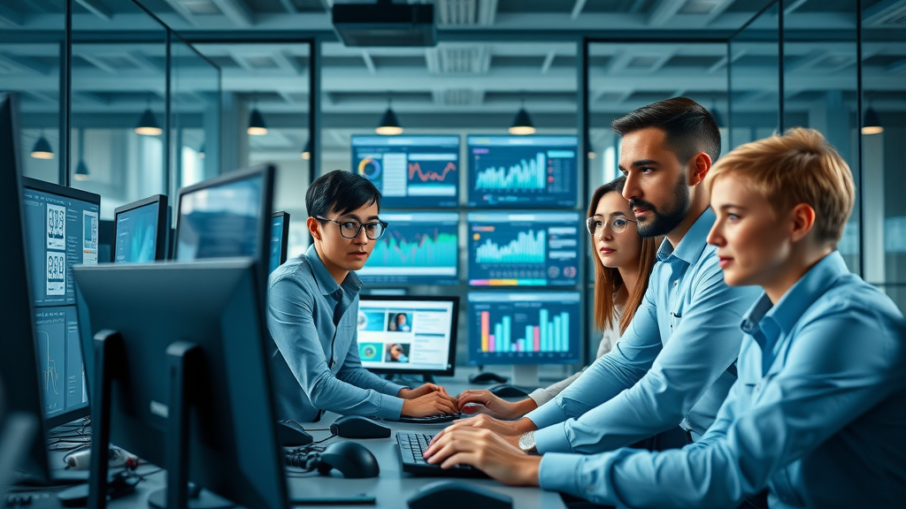 cross-channel campaign optimization in channel marketing strategy, marketing team analyzing campaign management data dashboards in a modern digital workspace