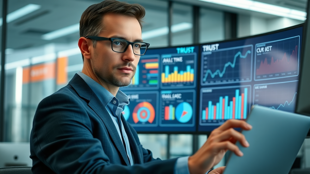 customer trust building business analytics dashboard, customer trust metrics, charts and graphs