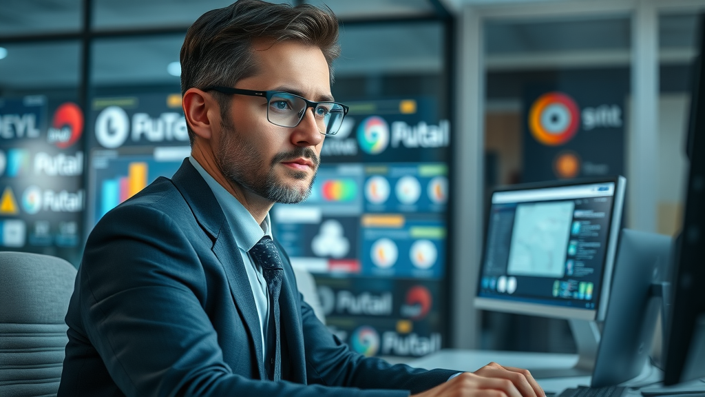 modern business owner using online brand protection tools to safeguard online brand