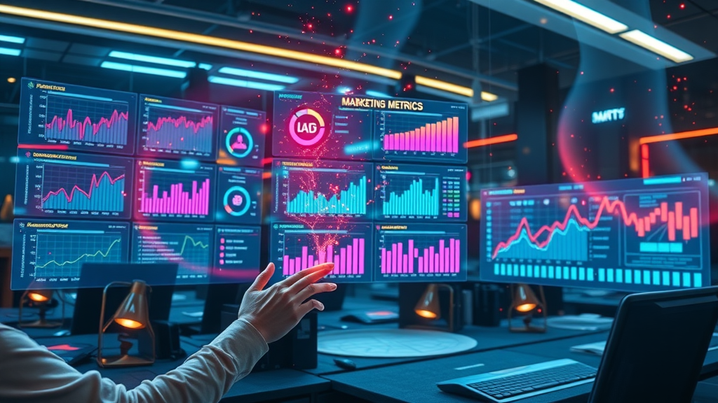 Digital marketing dashboards illustrating cross-channel retargeting KPIs and performance optimization.