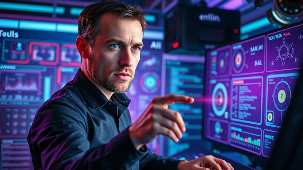 Tech lead evaluating and selecting the best AI development tool from digital interface options