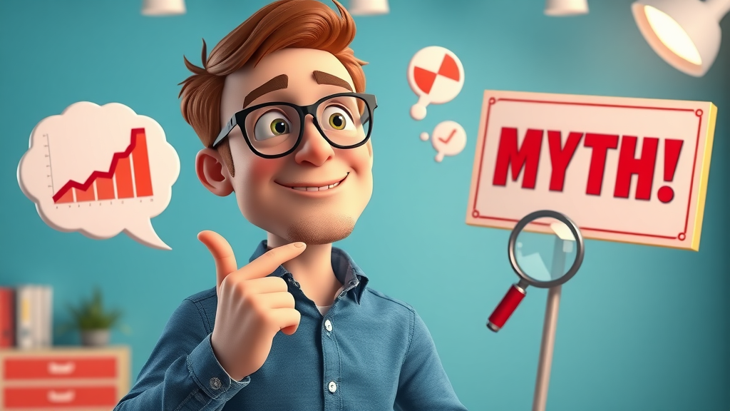 marketer debunking conversion rate optimization myths using charts and iconography