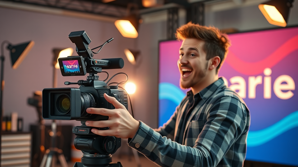 content creator filming marketing video, showcasing video as a vital digital marketing channel