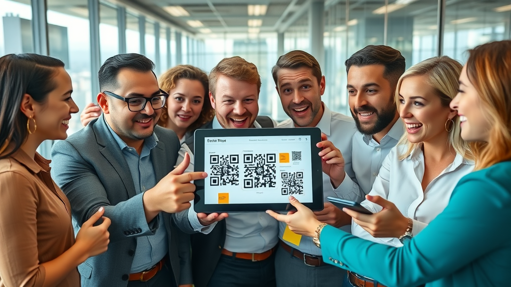 detailed diagram of a QR code, neutral expression, explaining structure of QR code, 2D Cartoon, whiteboard background with icons and diagrams, highly detailed, flowing arrows and data movements, monochrome and accent blue, soft ambient lighting, shot with an 85mm lens