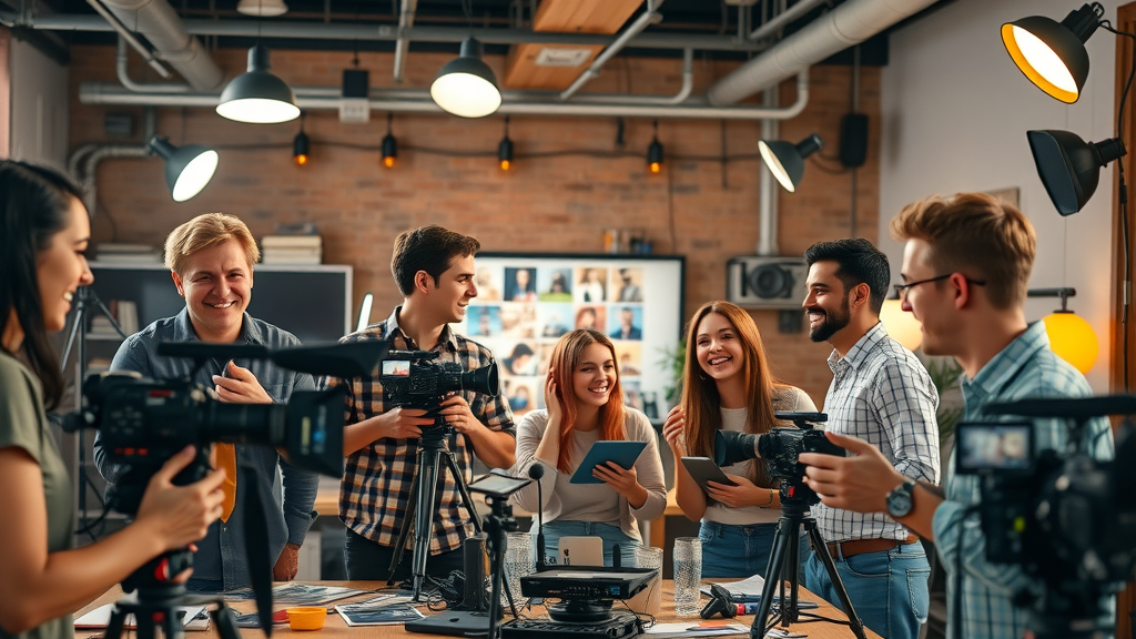 variety of types of video for email marketing, creative agency team at work