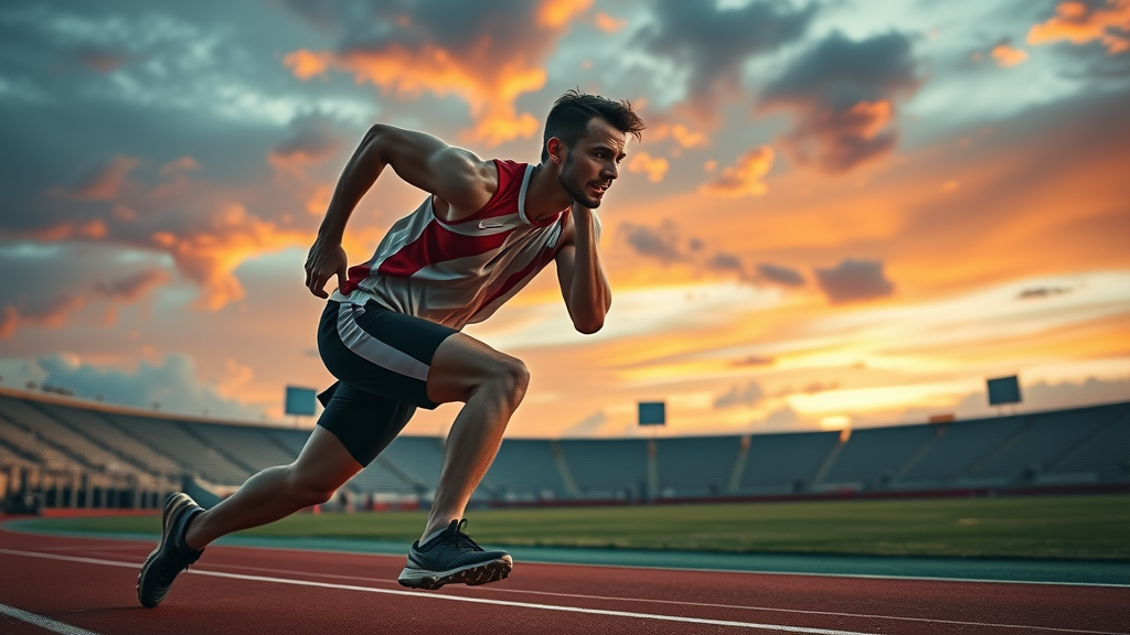 Athletic figure showing determination in a powerful Nike campaign, demonstrating Nike’s authentic and inspiring brand voice in action.