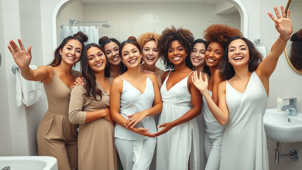 Dove brand voice, diverse women group with positive, empowering tone of voice