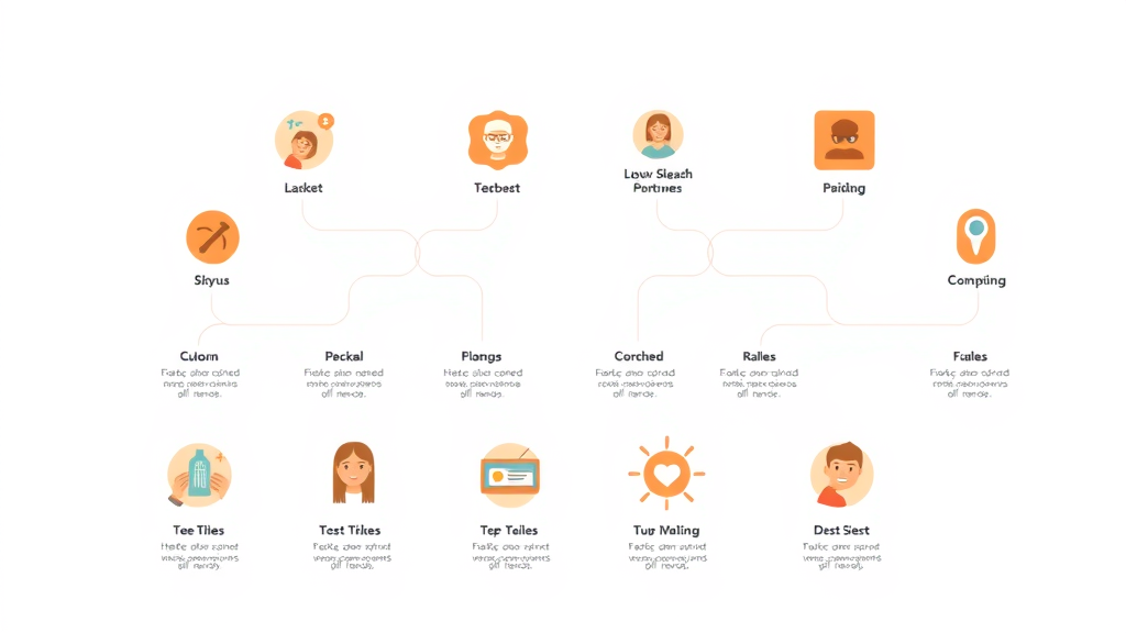 minimalist infographic design, key elements of brand identity, clean icons and flow, visual identity and brand persona represented with pastel colors