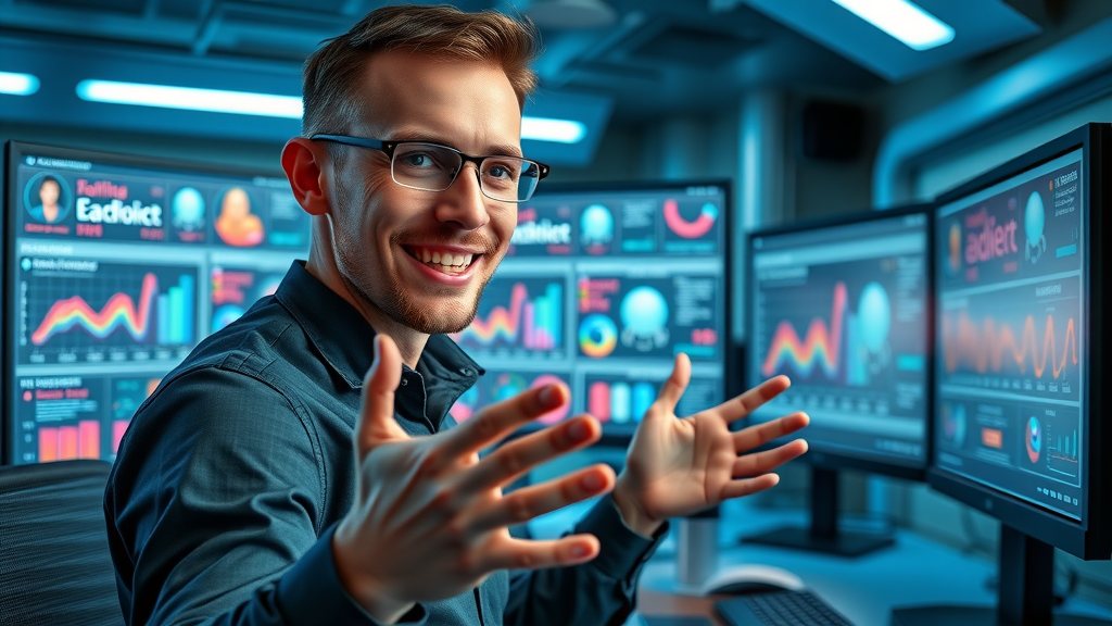 Brand manager expressing creative brand voice in marketing across social media platforms on dashboard.