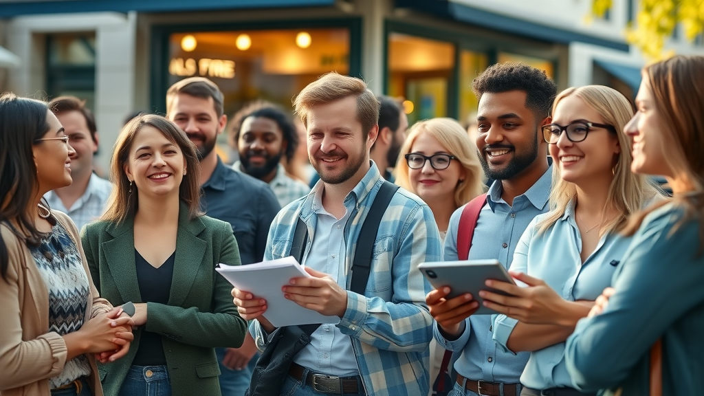 Marketer researching diverse target audience and developing buyer personas for blog content strategy